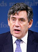 Gordon Brown at the Commonwealth Finance Ministers Press Conference in 2004.