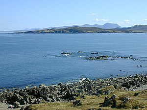 Blick über Gruinard Bay mit Gruinard Island