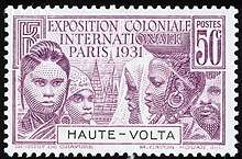 1931 Colonial Exposition Issue of Upper Volta. HauteVolta1931.jpg