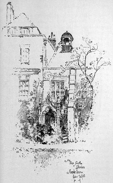 File:Herbert Railton - A Peep from the Garden, Staple Inn.jpg