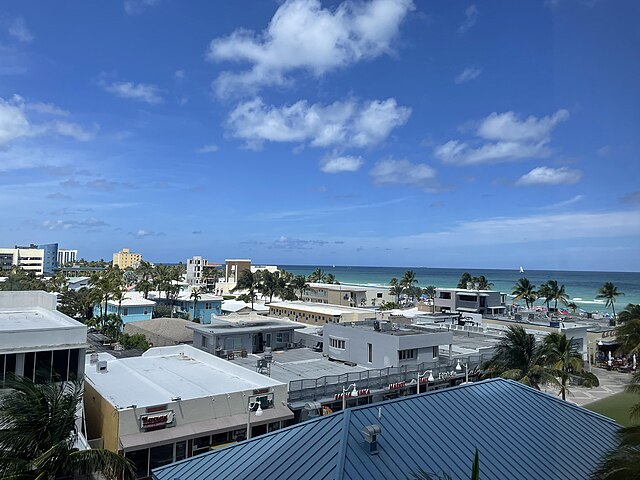 View of Hollywood Beach from the Margaritaville Beach Resort