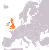 Location map for the Holy See and the United Kingdom.