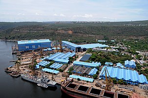 Aerial View of Hindustan Shipyard Limited (HSL), Visakhapatnam