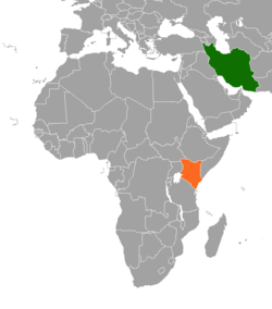 Bản đồ vị trí Iran và Kenya