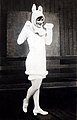 Irene Dunne dressed in rabbit costume for a theater show, c. 1922