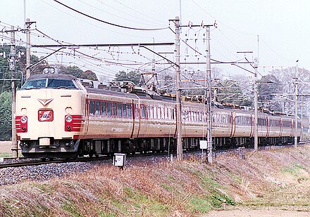 A 485 series EMU on a Tsubasa service, 1990