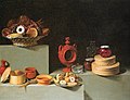 Juan van der Hamen y León, Stillleben mit Süßigkeiten und Keramik, 84,2 × 112,8 cm, Öl auf Leinwand, 1627, National Gallery of Art in Washington, D.C.