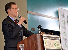 Brownback at the Kansas Soybean Expo 2014 Kansas Governor Sam Brownback addresses during the Kansas Soybean Expo 2014.jpg