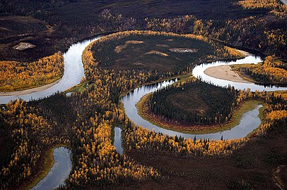 Meanders and oxbow bends of Kanuti River