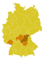 Kirkeprovinsen Bamberg, med erkebispedømmet fremhevet