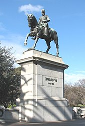 Het King Edward VII Statue in Queen Victoria Gardens te Melbourne