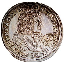 Gulden zu 60 Kreuzer von Anton II. von Montfort, 1690 im Münzhof Langenargen geprägt