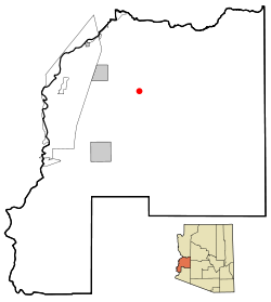 Location in La Paz County and the state of Arizona