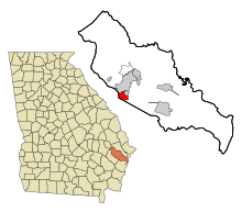 Liberty County Georgia Incorporated and Unincorporated areas Walthourville Highlighted.svg