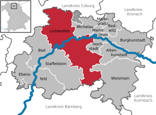 Elhelyezkedése Lichtenfelsi járás térképén