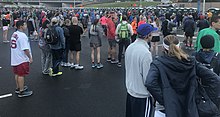 Restroom lines at 2018 MCM Line for restrooms at Marine Corp Marathon.jpg