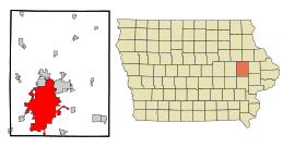 Linn County Iowa Incorporated and Unincorporated areas Cedar Rapids Highlighted.svg