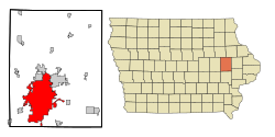 Linn County Iowa Incorporated and Unincorporated areas Cedar Rapids Highlighted.svg