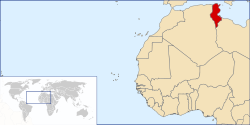 Localización de Túnez