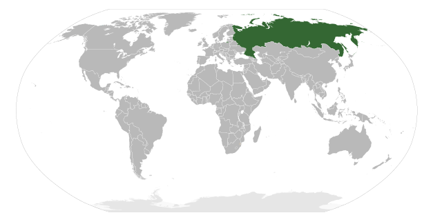 Location of Russia on world map