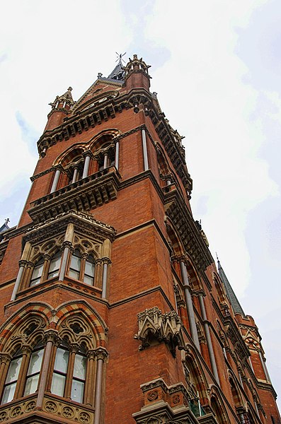 File:London - Pancras Road - View on Clock Tower St.Pancras Railway Station 1867 Sir George Gilbert Scott.jpg