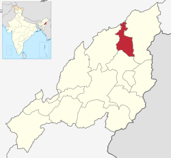 Longleng district's location in Nagaland