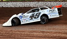 Jonathan Davenport in a Dirt Super Late Model in 2018. Lucas 49 Jonathan Davenport.jpg