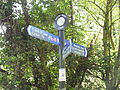 Fingerpost on rail bed Cycle Route 90