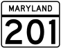 Marcador de la ruta 201 de Maryland