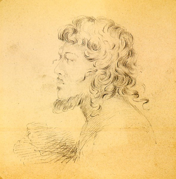 Portrait of a native of the Makin Islands, drawn by Alfred Thomas Agate (1841)