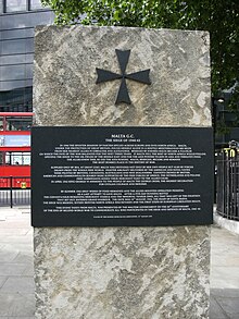 Malta George Cross Memorial in London Malta George Cross Monument, London.jpg