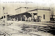 1908 view of the station Mansfield 1908.JPG