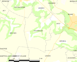 Mapa obce Couvrelles
