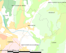Mapa obce Saint-Privat