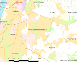 Mapa obce Artigues-près-Bordeaux