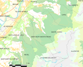 Poziția localității Saint-Mury-Monteymond