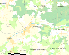 Mapa obce Fay-aux-Loges