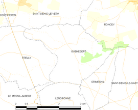 Mapa obce Guéhébert