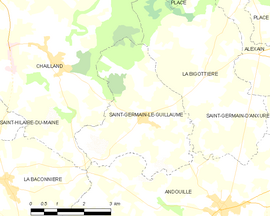 Mapa obce Saint-Germain-le-Guillaume
