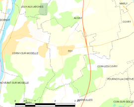 Mapa obce Féy
