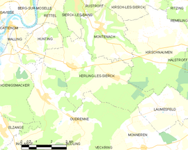 Mapa obce Kerling-lès-Sierck