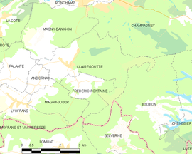 Mapa obce Clairegoutte