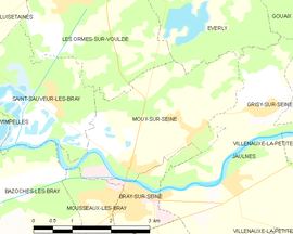 Mapa obce Mouy-sur-Seine