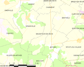 Mapa obce Maudétour-en-Vexin