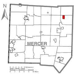 Location of New Lebanon in Mercer County