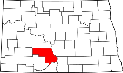 Map of North Dakota highlighting Morton County.svg