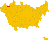 Locatie van Dairago in Milaan (MI)
