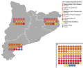 2017 Catalan regional election: seat totals by constituency.