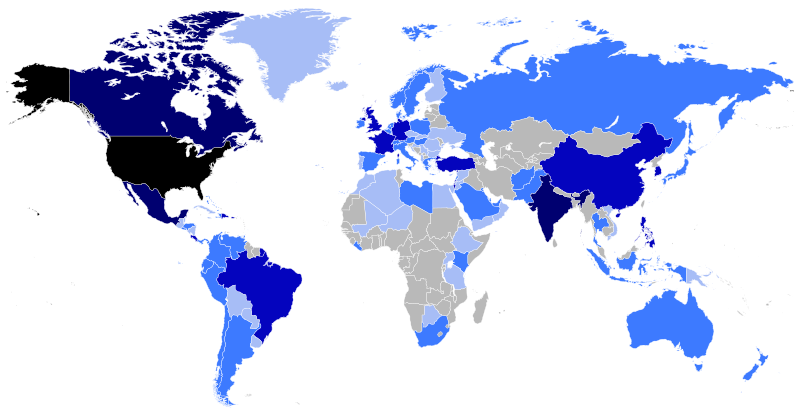 File:Map of the American Diaspora in the World.svg