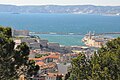 Marseille (France), entry of port, with Fort Saint-Nicolas, Fort Saint-Jean and Palais du Pharo.JPG